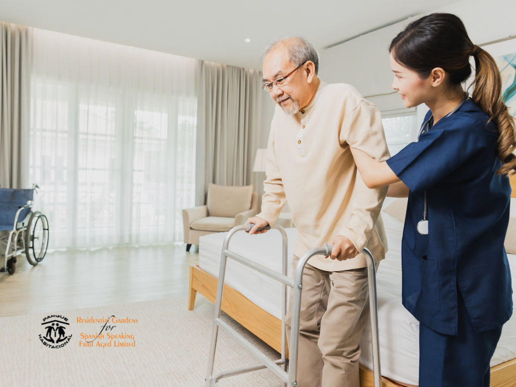 Older person receiving short-term residential respite care